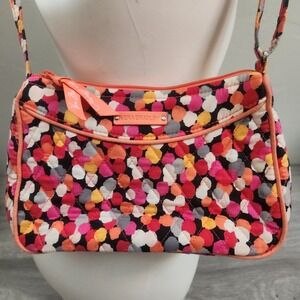 Vera Bradley Orange Pink Crossbody Bag Purse Shoulder Handbag Quilted Colorful